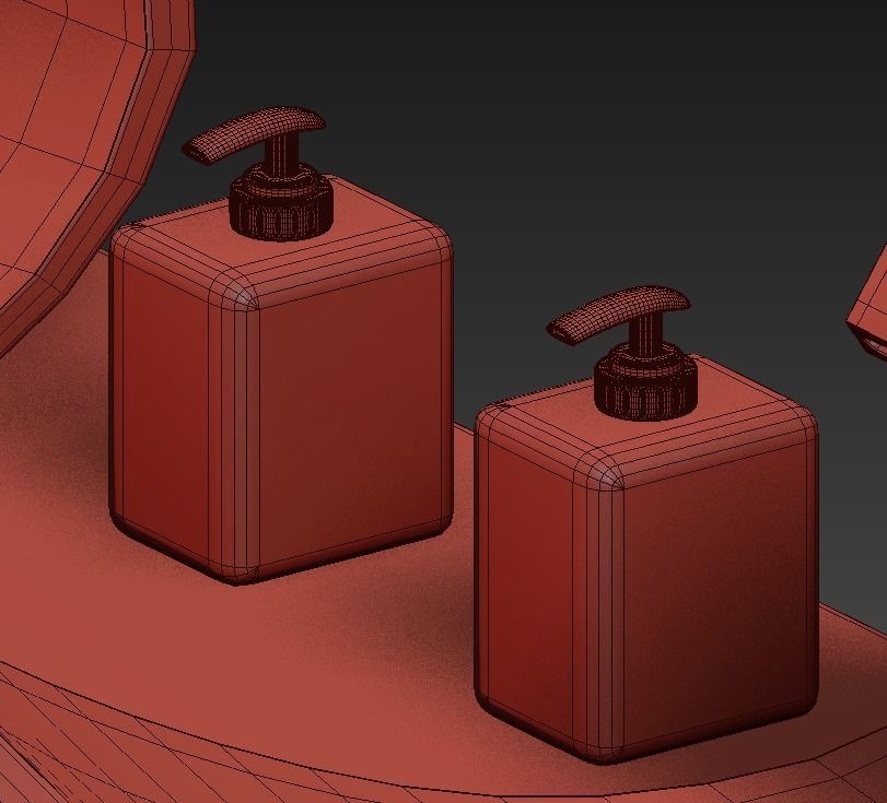 Bathroom plate with two circles 3D model_7