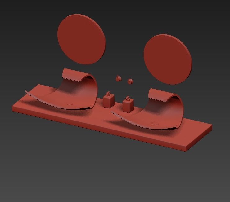 Bathroom plate with two circles 3D model_4