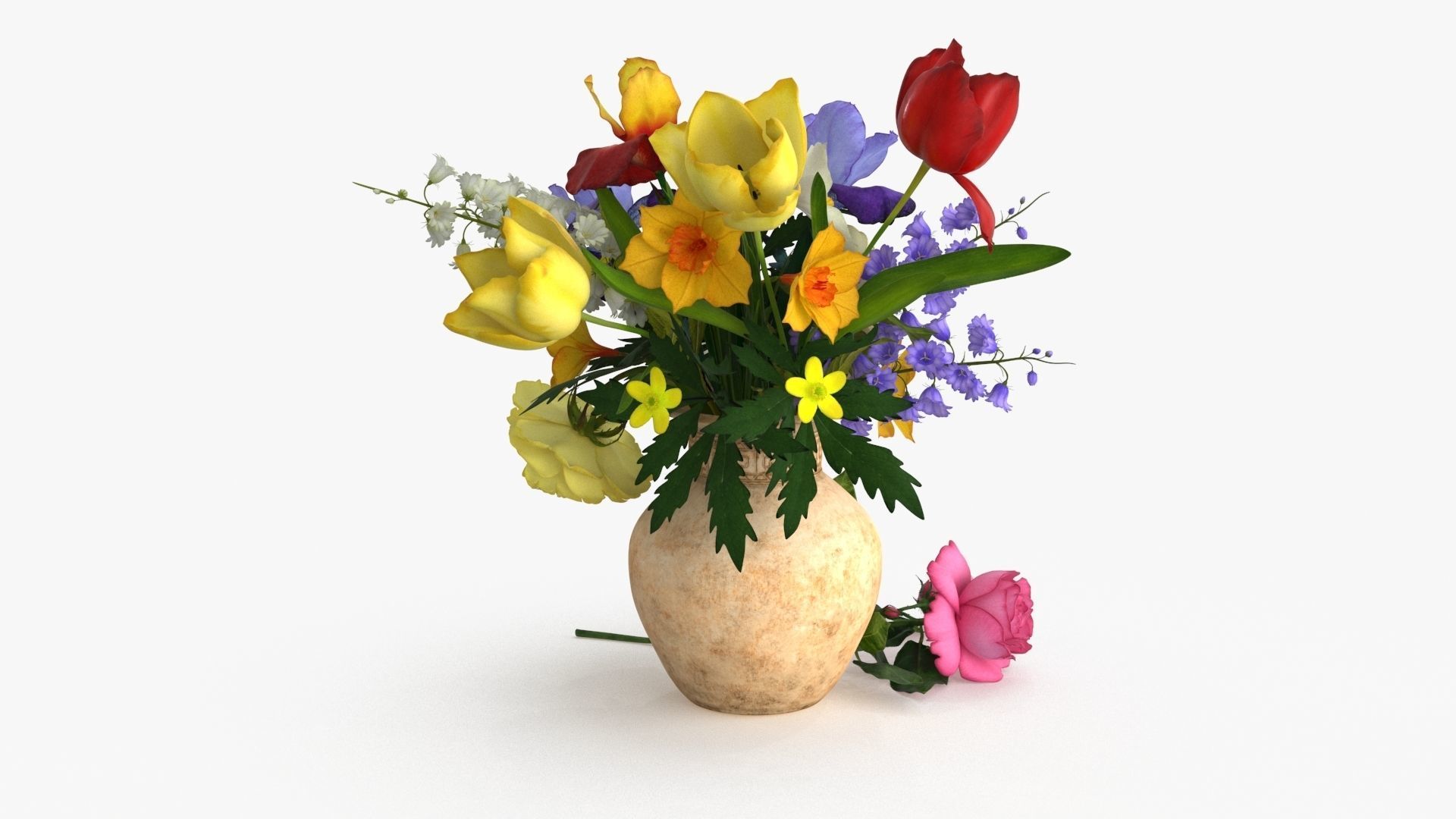 Bouquet Flowers 3D model_7