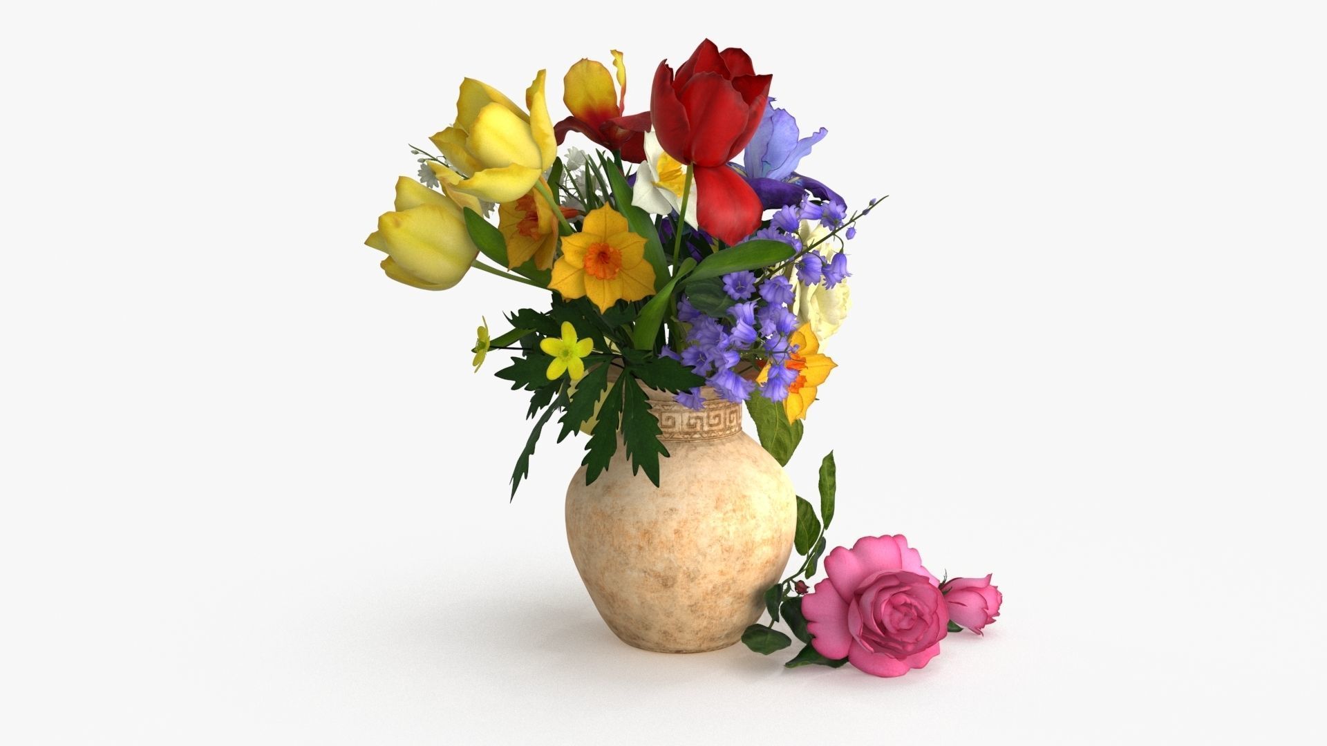 Bouquet Flowers 3D model_8