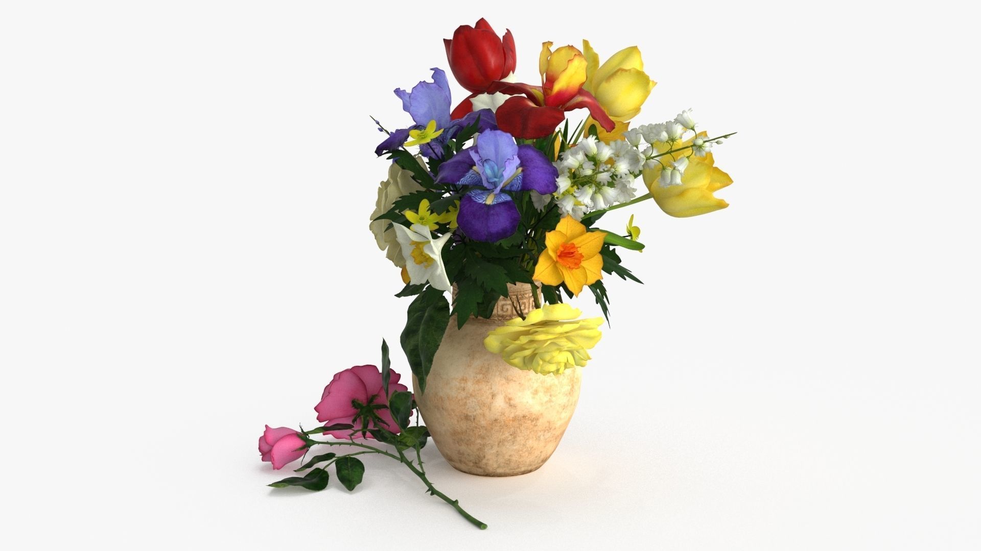 Bouquet Flowers 3D model_4