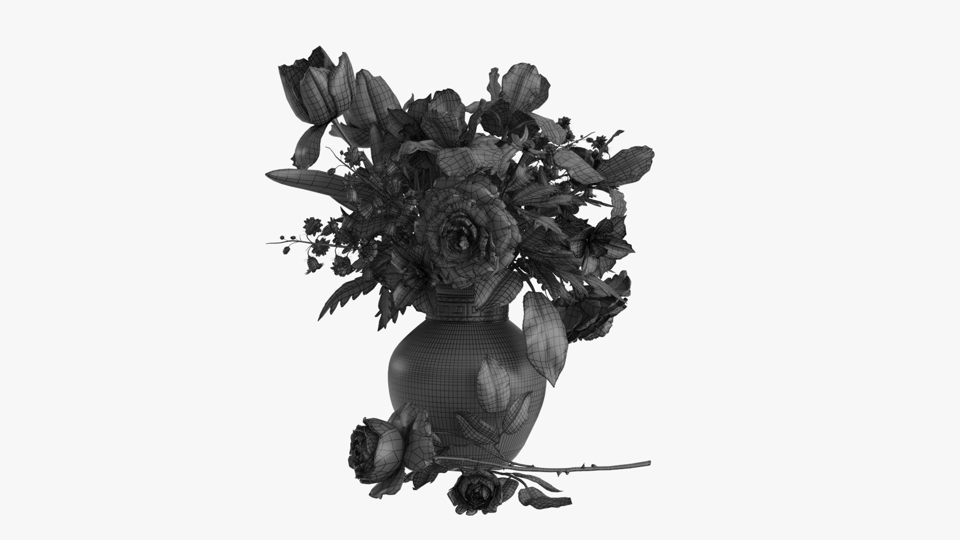 Bouquet Flowers 3D model_14