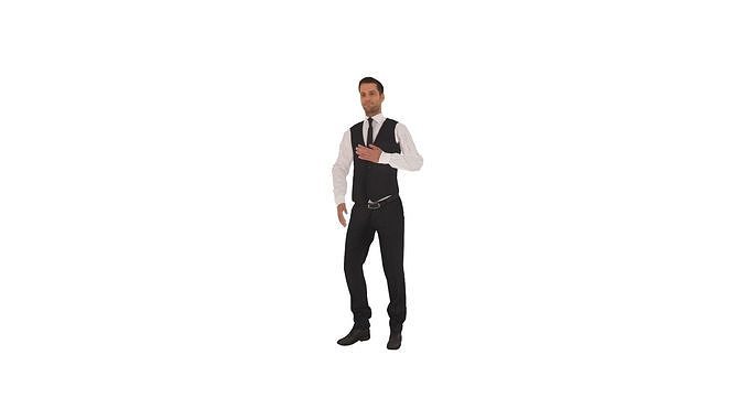 Business Character Model - Rigged and Animated Low-poly 3D model