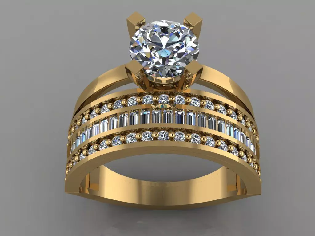 GC GOLD TW0152- Diamond ring 3D print model