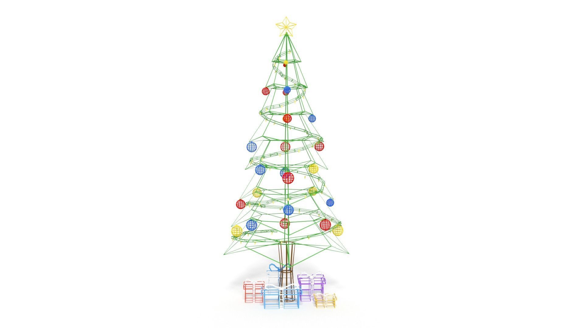 Low Poly Cartoon Christmas Tree Low-poly 3D model_11