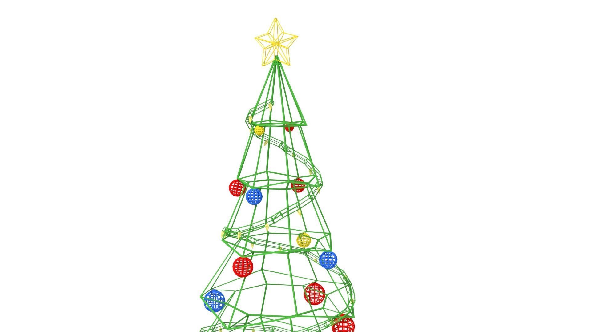 Low Poly Cartoon Christmas Tree Low-poly 3D model_15