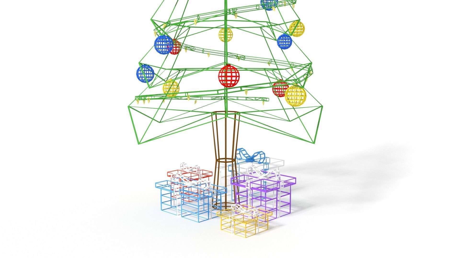 Low Poly Cartoon Christmas Tree Low-poly 3D model_14