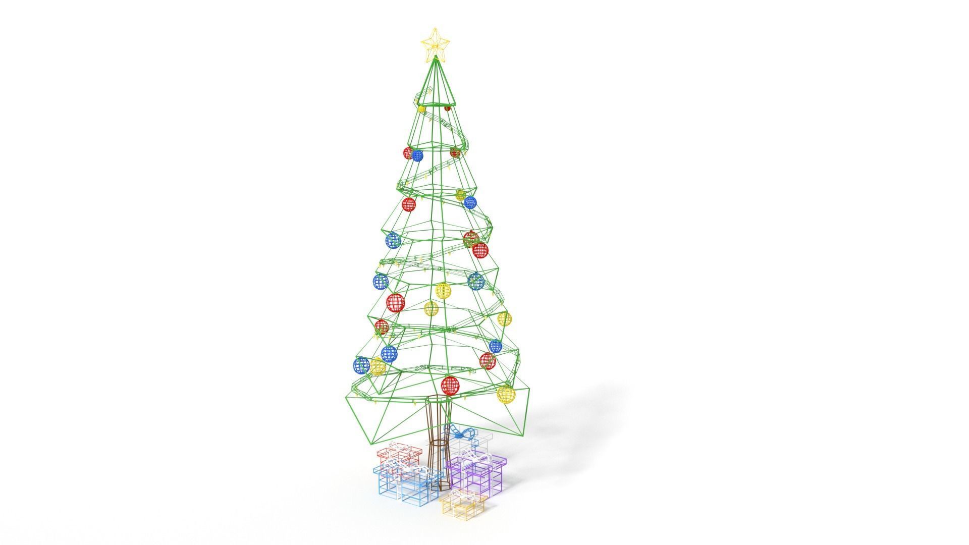 Low Poly Cartoon Christmas Tree Low-poly 3D model_12