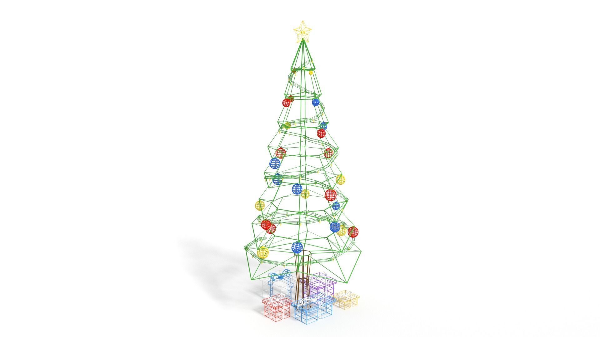 Low Poly Cartoon Christmas Tree Low-poly 3D model_10