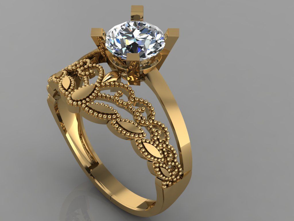 GC GOLD TW0153- Diamond ring  3D print model_1