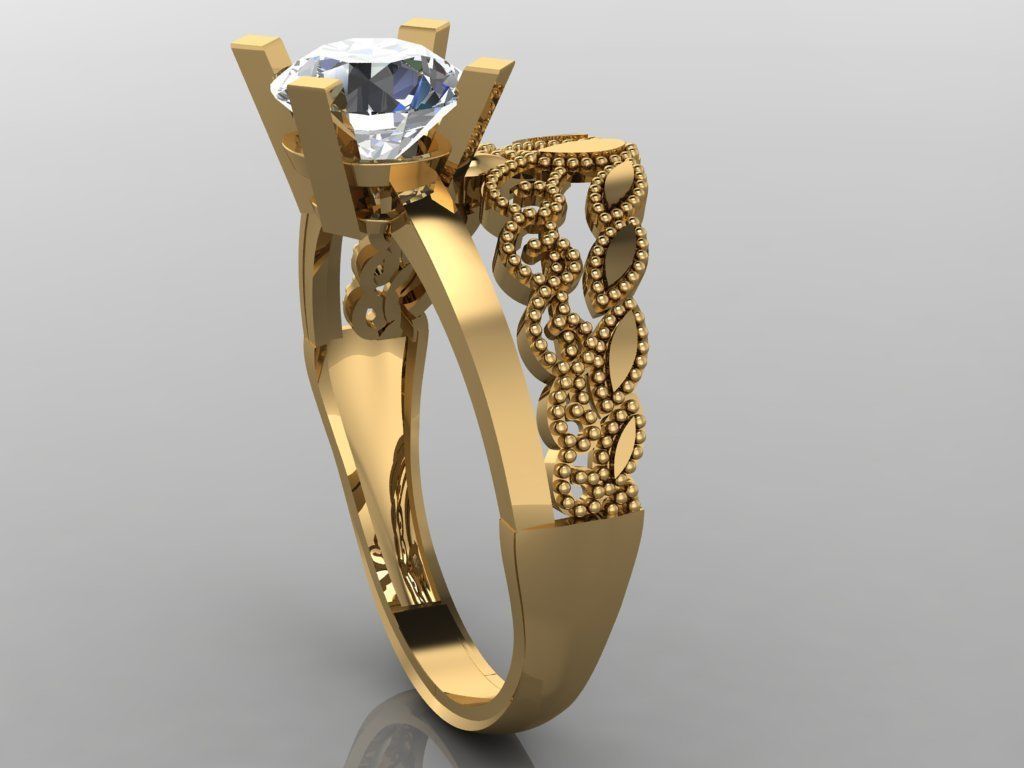 GC GOLD TW0153- Diamond ring  3D print model_4