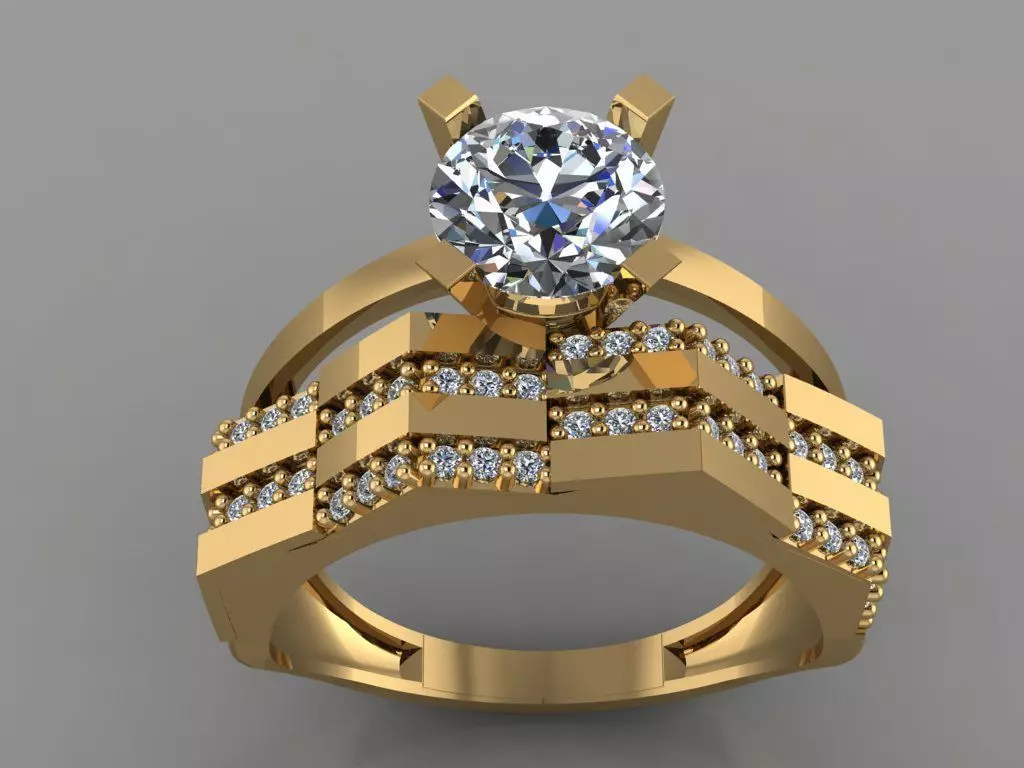 GC GOLD TW0154- Diamond ring 3D print model