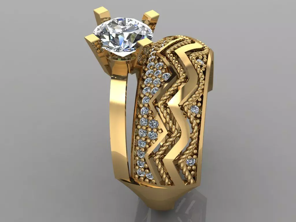 GC GOLD TW0155- Diamond ring 3D print model