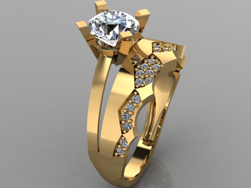 GC GOLD TW0156- Diamond ring 3D print model_2