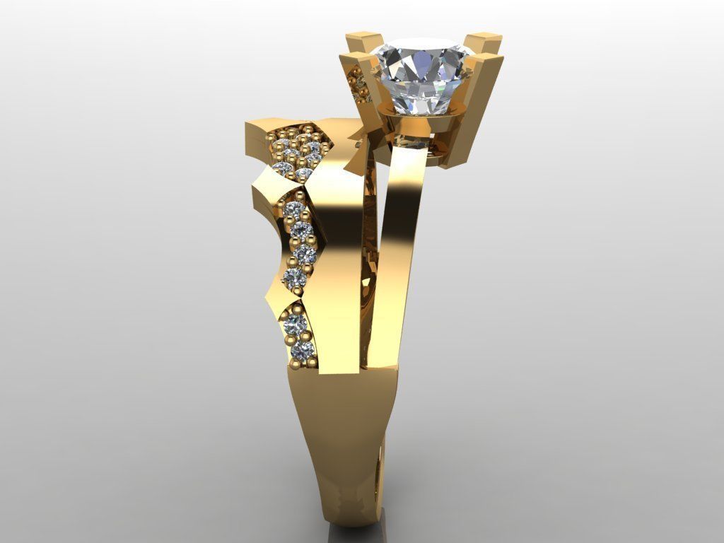 GC GOLD TW0156- Diamond ring 3D print model_3