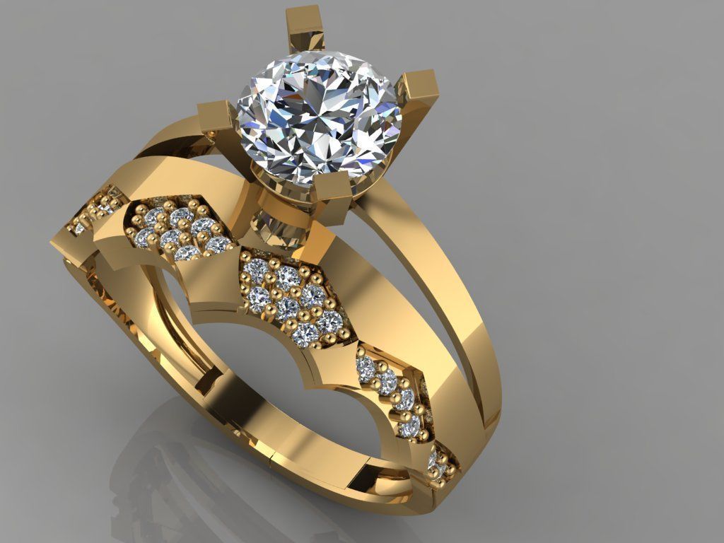 GC GOLD TW0156- Diamond ring 3D print model_1