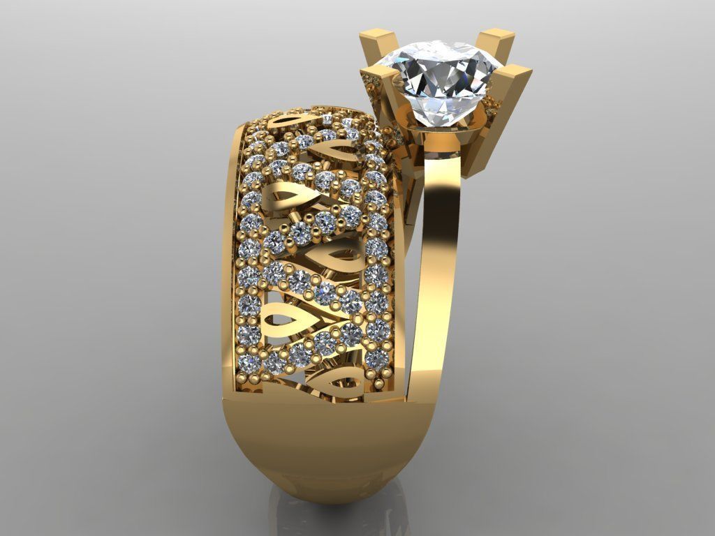 GC GOLD TW0157- Diamond ring 3D print model_3