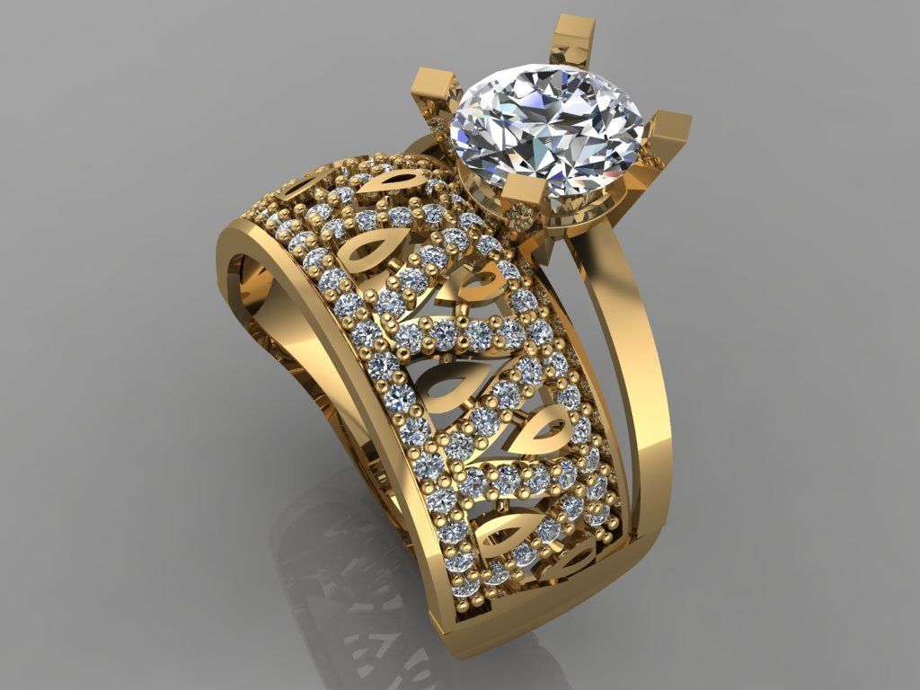 GC GOLD TW0157- Diamond ring 3D print model_1