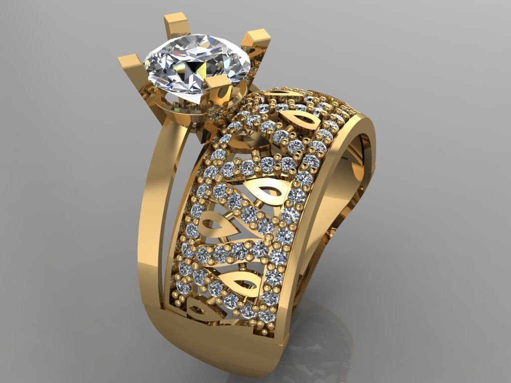 GC GOLD TW0157- Diamond ring 3D print model_2