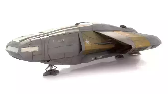 Transport spaceship Low-poly 3D model