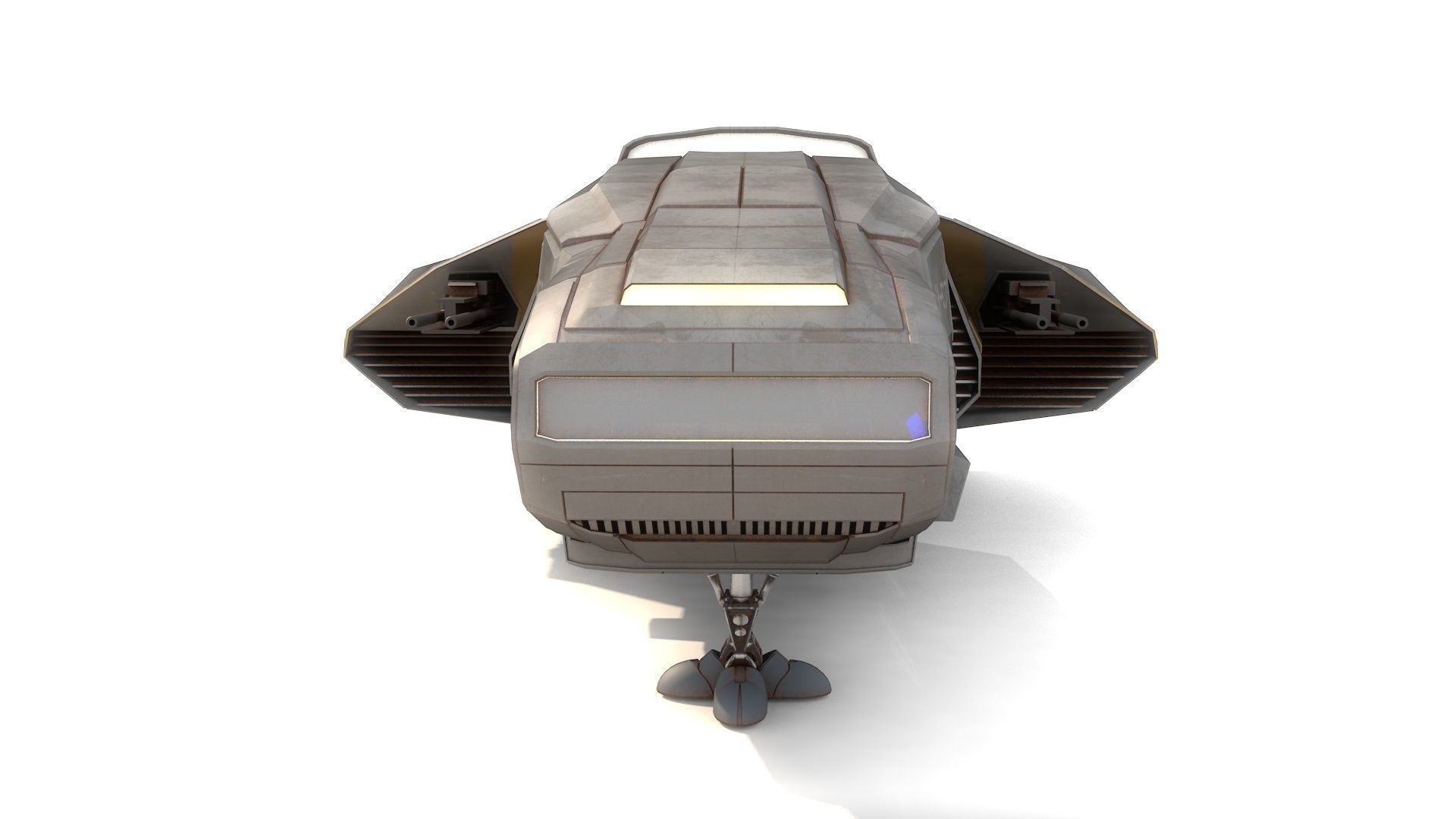 Transport spaceship Low-poly 3D model_5