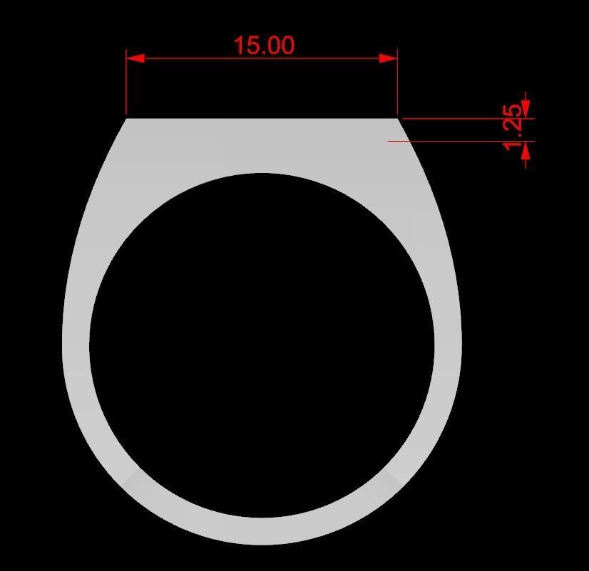Old English Letter Ring C 3D print model_7