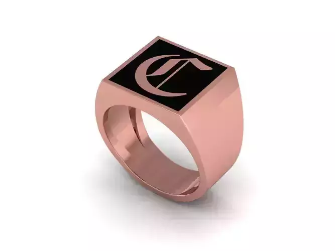 Old English Letter Ring C 3D print model