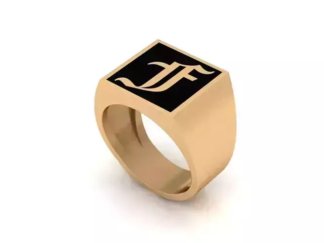 Old English Letter Ring F 3D print model