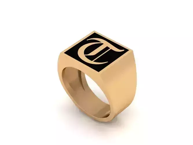 Old English Letter Ring T