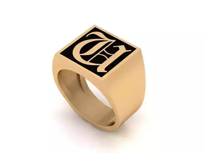 Old English Letter Ring U