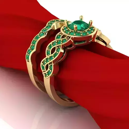 Vintage luxury pair of engagement ring 3D print model