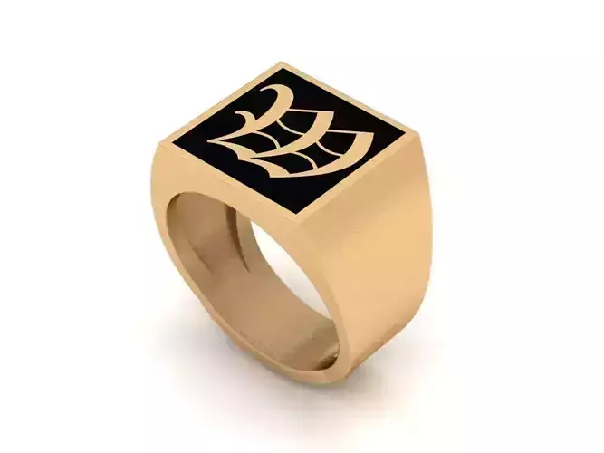 Old English Letter Ring W