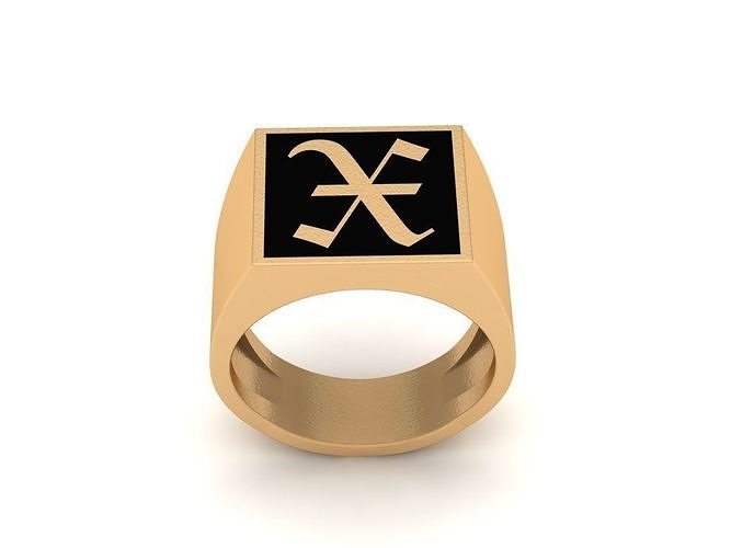 Old English Letter Ring X 3D print model