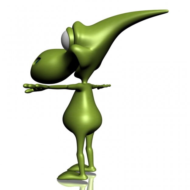 Dinko Alien Character Rigged 3D model_3