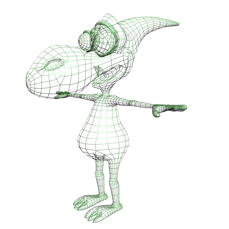 Dinko Alien Character Rigged 3D model_5