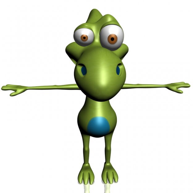 Dinko Alien Character Rigged 3D model_4