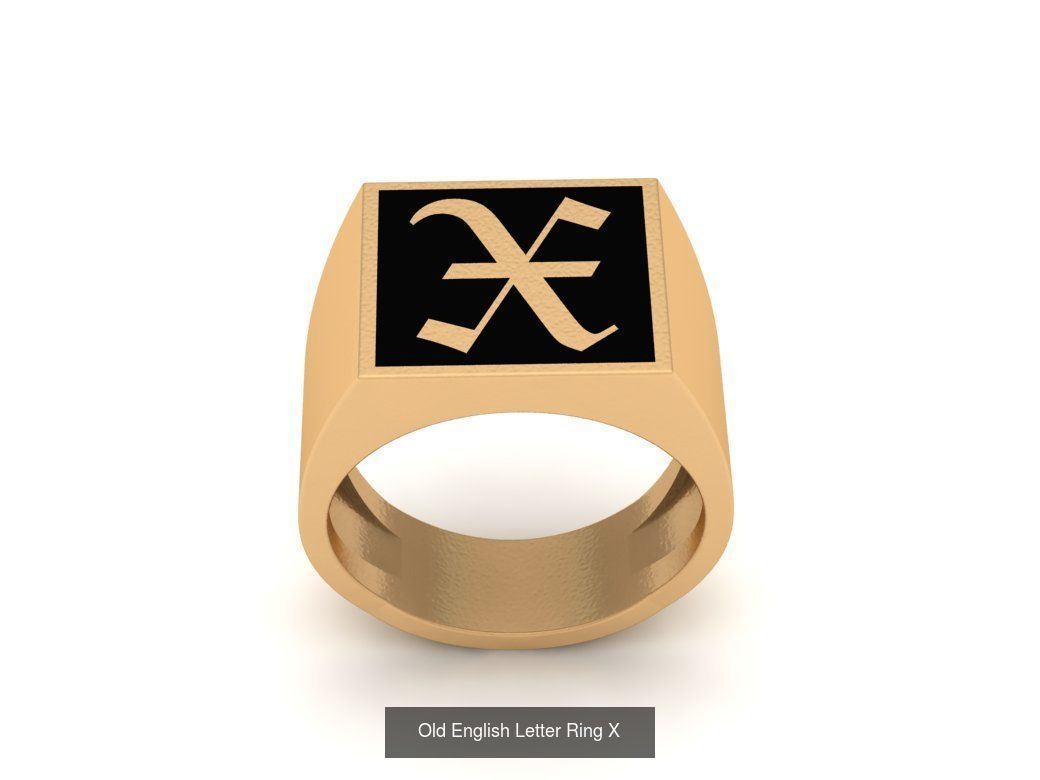 Gothic Alphabets Letter Rings Collection _35