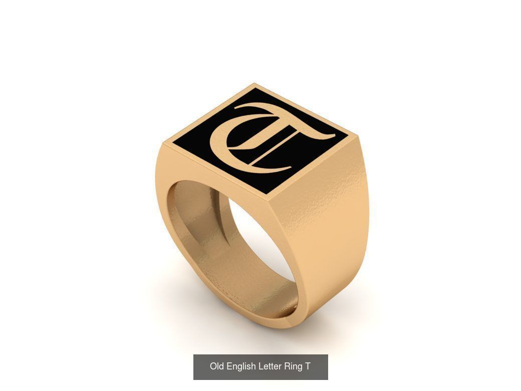 Gothic Alphabets Letter Rings Collection _31