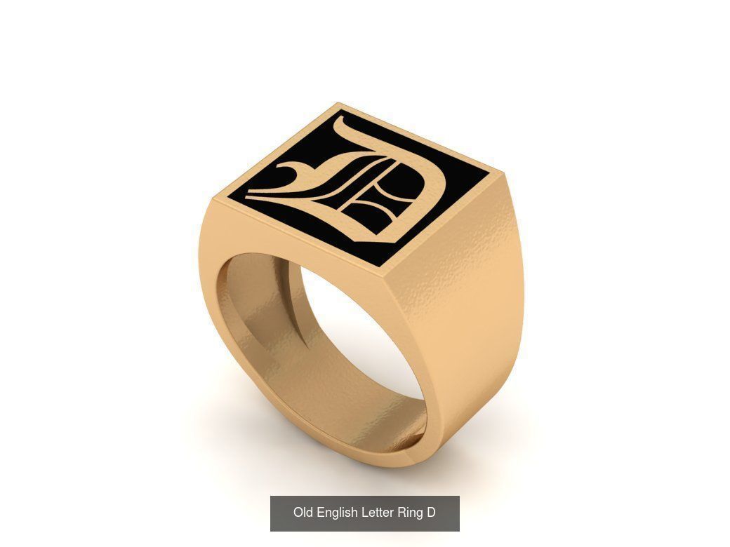 Gothic Alphabets Letter Rings Collection _15