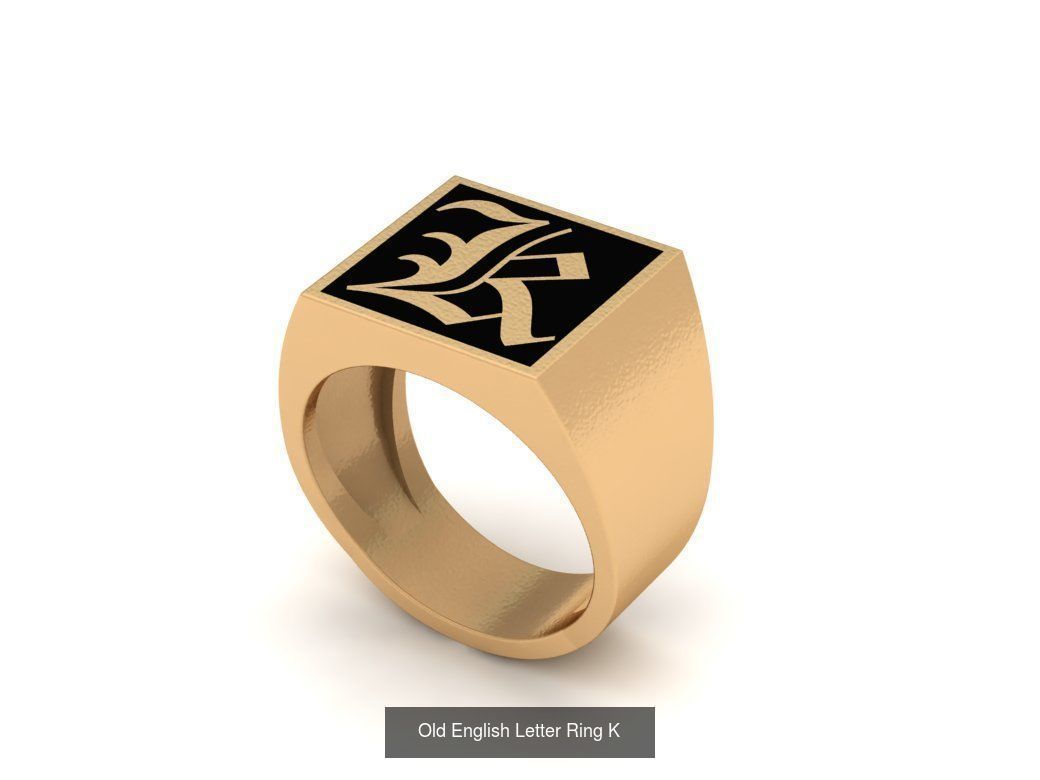 Gothic Alphabets Letter Rings Collection _22