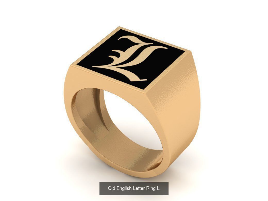 Gothic Alphabets Letter Rings Collection _23