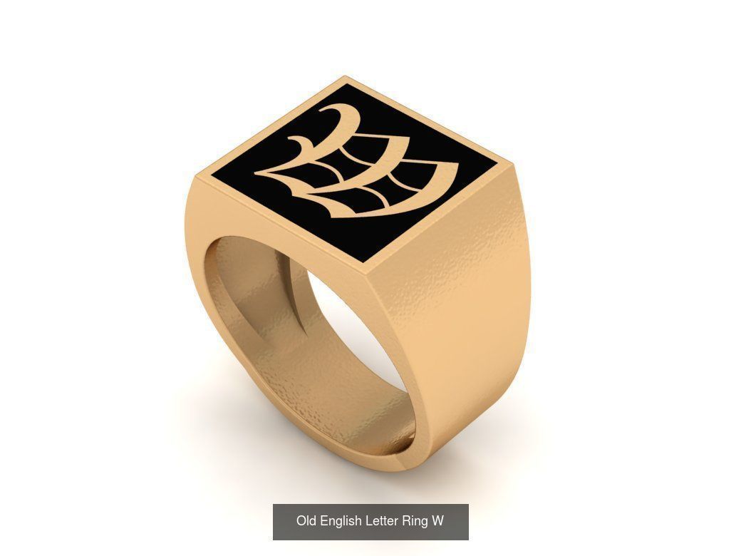 Gothic Alphabets Letter Rings Collection _34