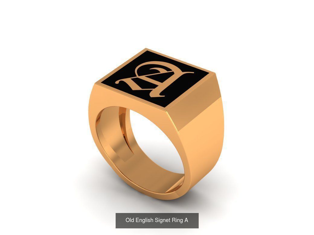 Gothic Alphabets Letter Rings Collection _12