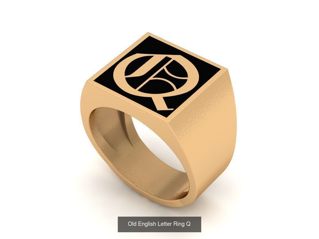 Gothic Alphabets Letter Rings Collection _28