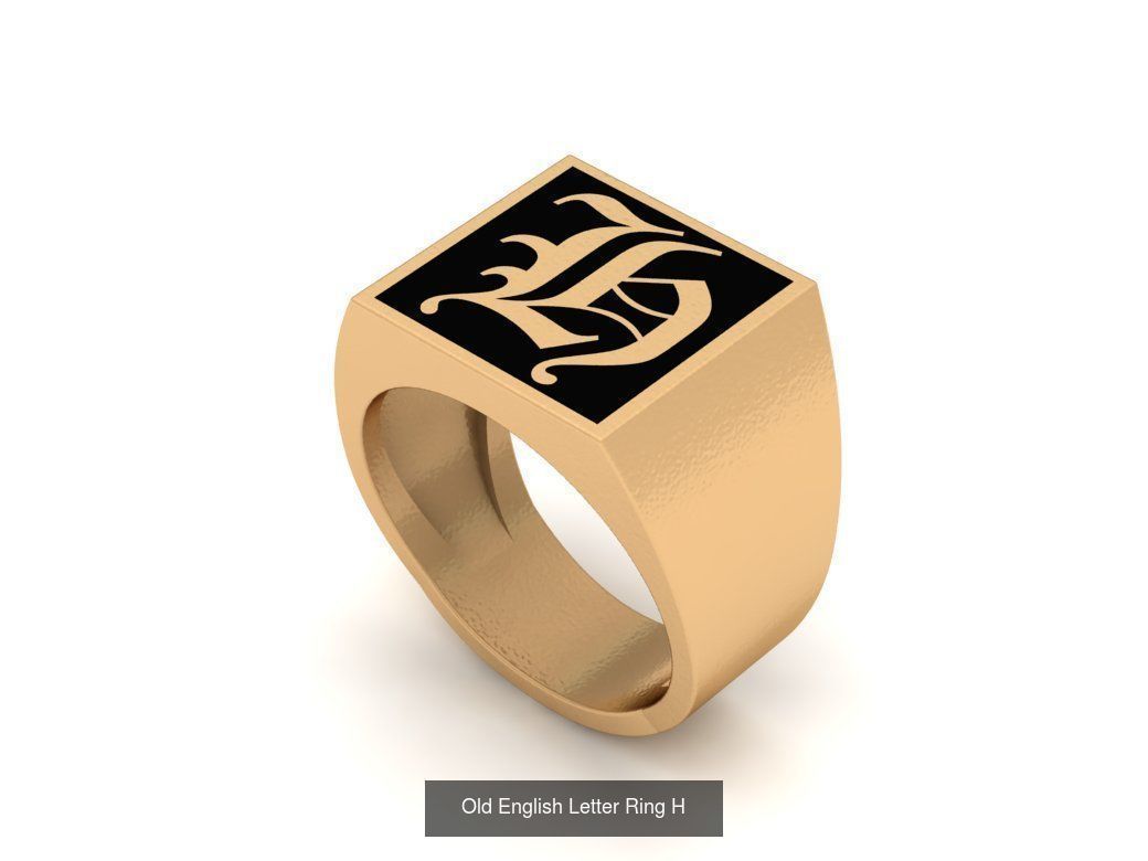 Gothic Alphabets Letter Rings Collection _19