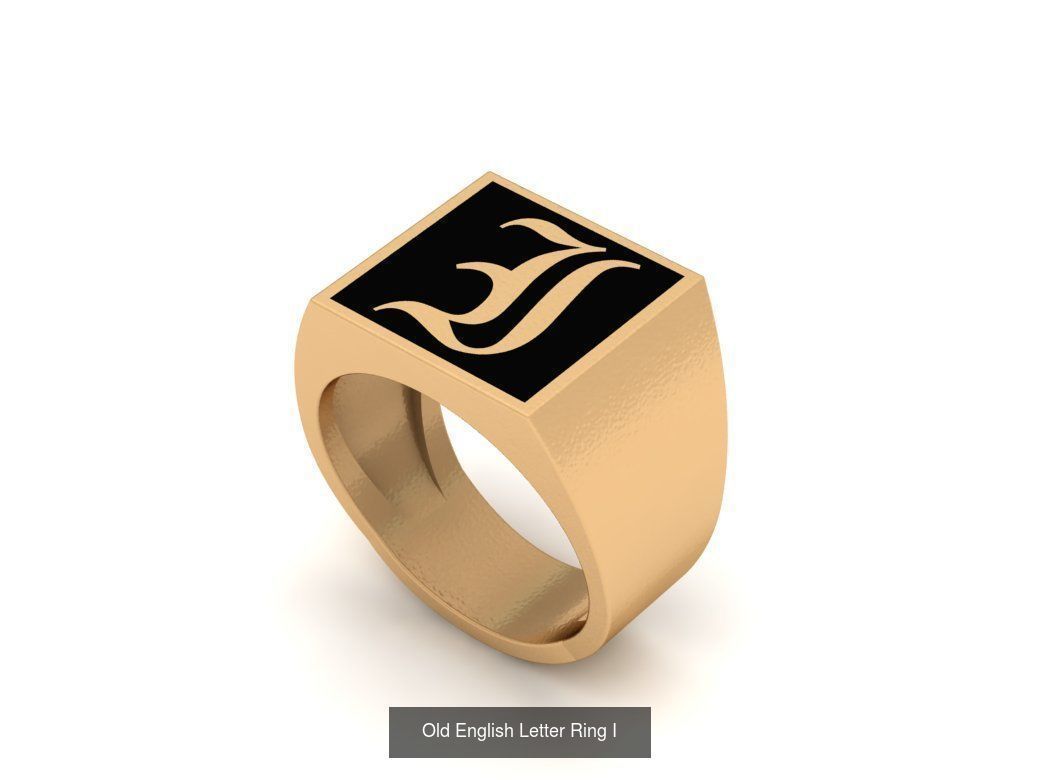 Gothic Alphabets Letter Rings Collection _20