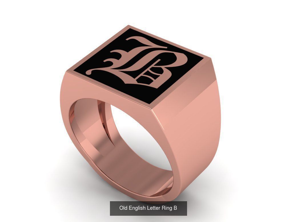 Gothic Alphabets Letter Rings Collection _13