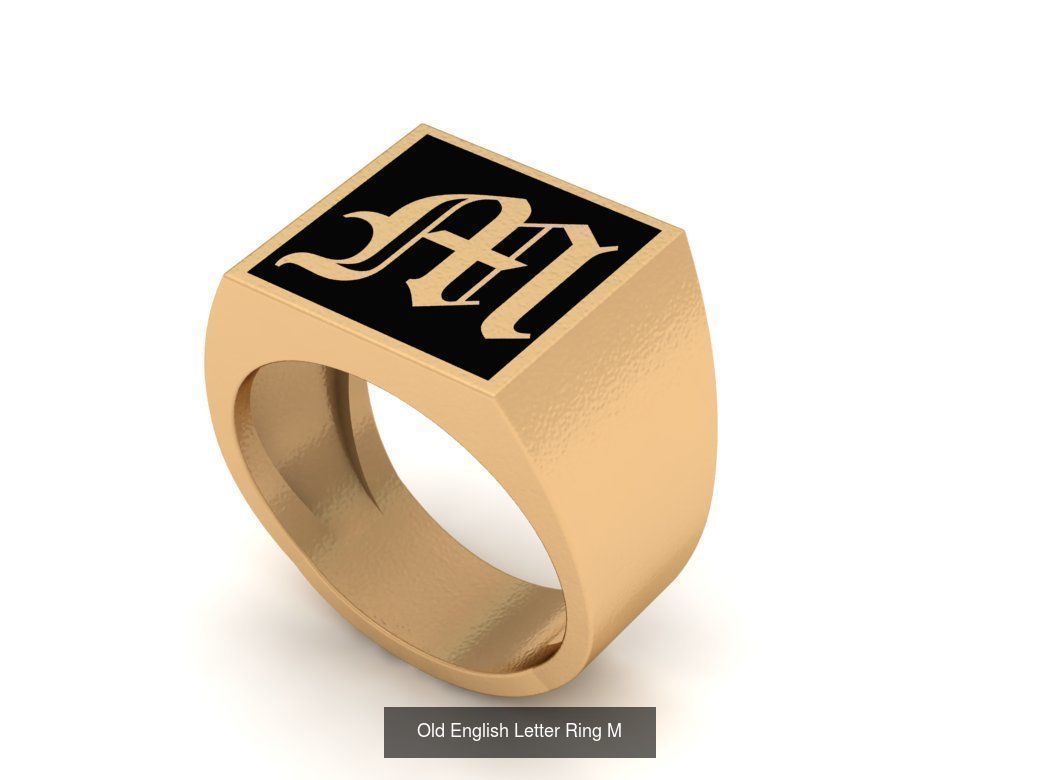 Gothic Alphabets Letter Rings Collection _24