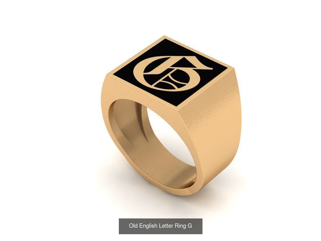 Gothic Alphabets Letter Rings Collection _18