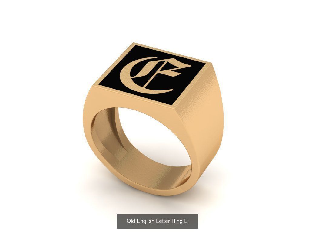 Gothic Alphabets Letter Rings Collection _16